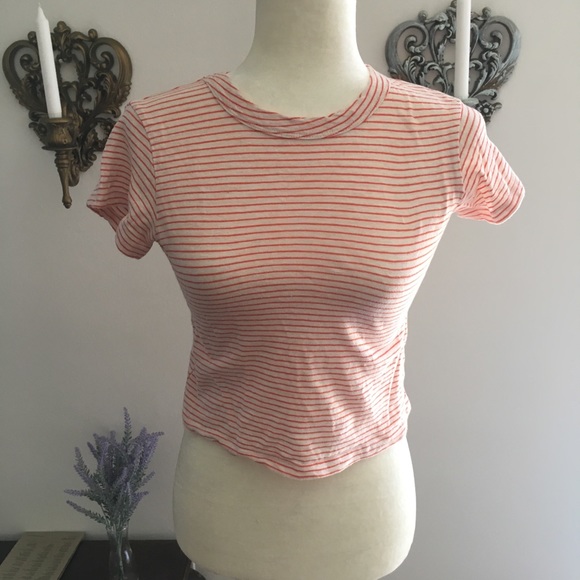 Brandy Melville Tops - Brandy Melville Red Stripped Tee